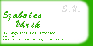 szabolcs uhrik business card